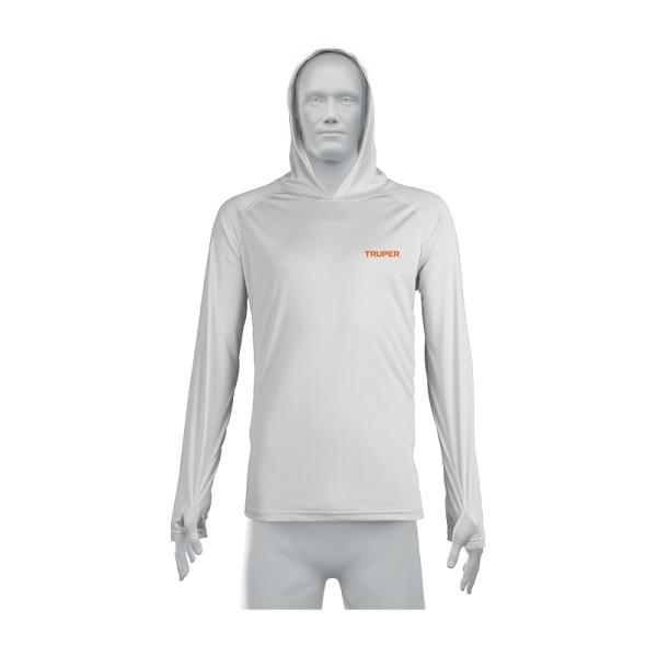 Playera protección solar, manga larga, con gorro, hombre, G