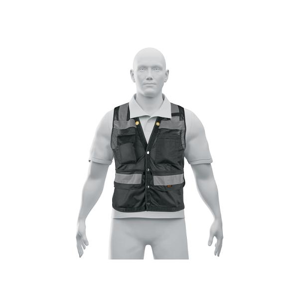 Chaleco seguridad reforzado negro con bolsas, G, EXPERT