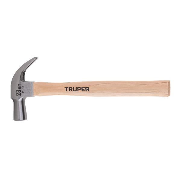 Martillo cabeza cónica 23 mm uña curva, mango madera, TRUPER
