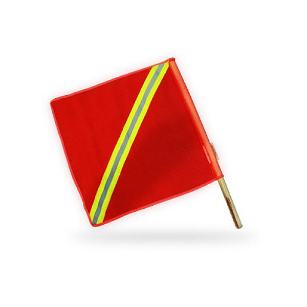 Banderín de Seguridad de Malla con Cinta Reflejante y Vástago de PVC, 45 x 45 cm