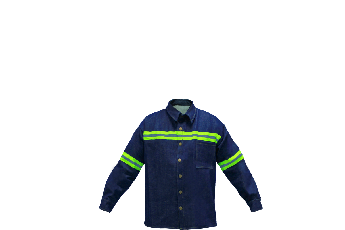 Camisa de Mezclilla Industrial con Cinta Reflejante
