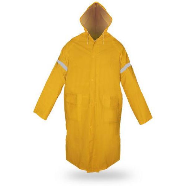 Gabardina Impermeable Larga con Cintas Reflejantes (M-2XL)