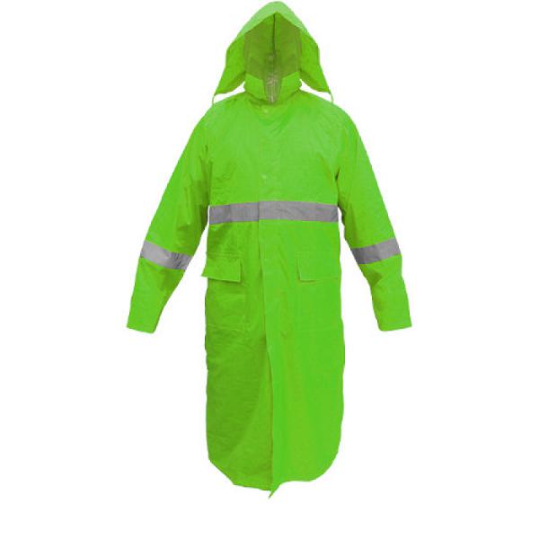 Gabardina Impermeable de Alta Visibilidad con Cintas Reflejantes