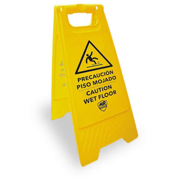 Señalamiento de Precaución Piso Mojado Tipo Caballete