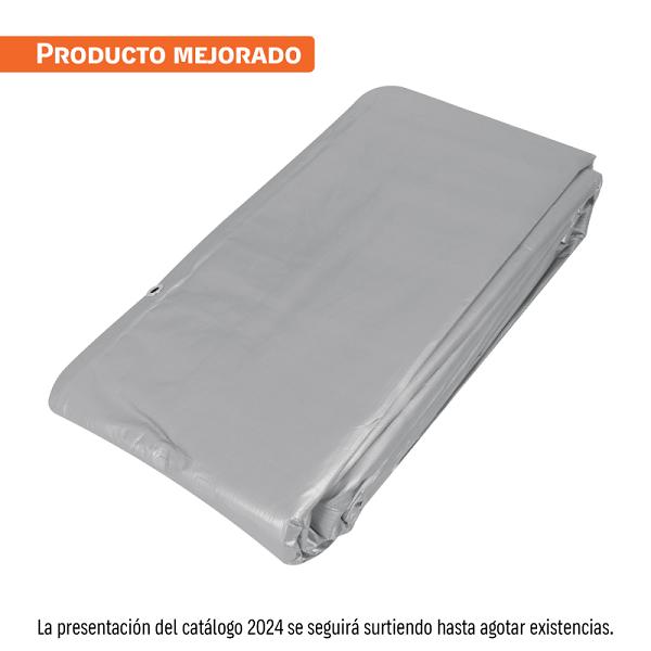 Lona de polietileno reforzada 6 x 9 m, gris, 180g/m2, TRUPER