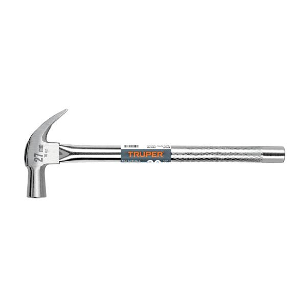 Martillo cabeza cónica 27 mm uña curva, mango tubular,TRUPER