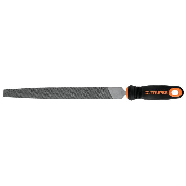 Lima plana bastarda 10' con mango Comfort Grip, TRUPER