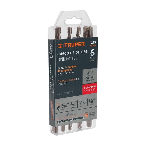 Juego de 6 brocas para concreto, TRUPER