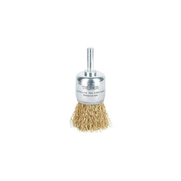 Carda tipo brocha 1-1/8' alambre grueso para taladro, TRUPER