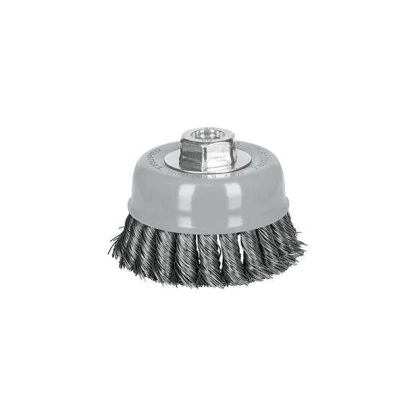 Carda copa 4' alambre trenzado grueso, Multi-rosca, TRUPER
