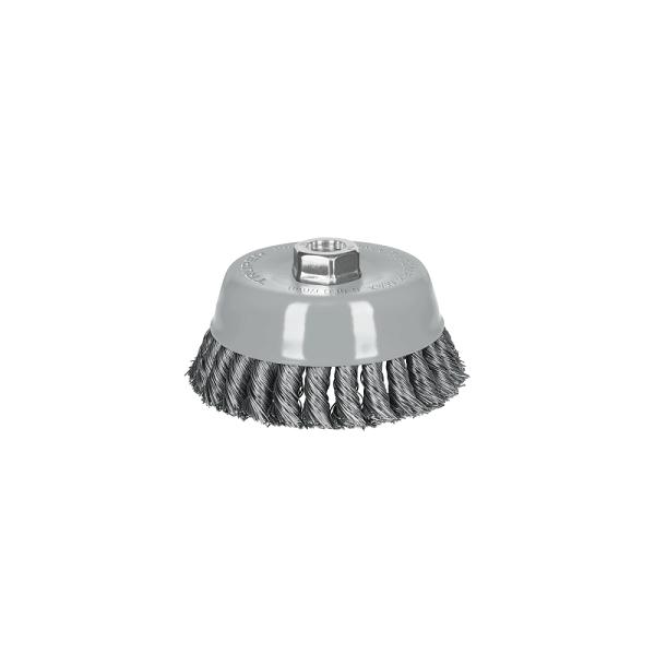 Carda copa 5' alambre trenzado grueso, Multi-rosca, TRUPER