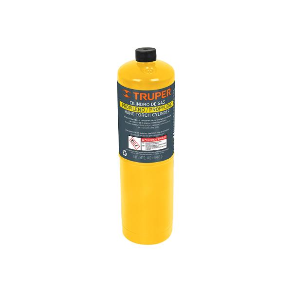Cilindro de gas propileno de 400 g, amarillo, TRUPER