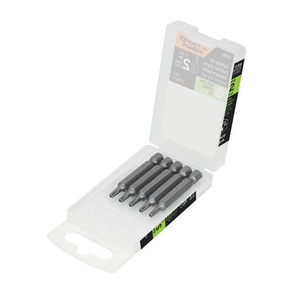 Estuche con 5 puntas torx T15 con seguro largo 2', EXPERT