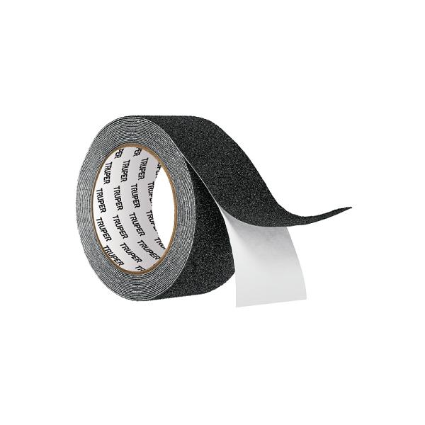 Rollo de 5 m de cinta antiderrapante negra 50mm con abrasivo