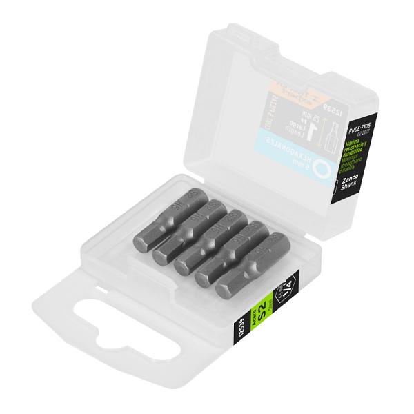 Estuche con 5 puntas hexagonales de 5 mm largo 1', EXPERT