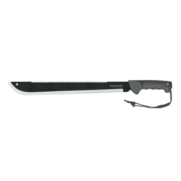 Machete doble filo 18', cacha inyectada, con funda, TRUPER