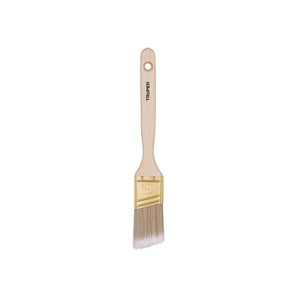 Brocha cerdas sintéticas 1-1/2' corte angular, mango madera