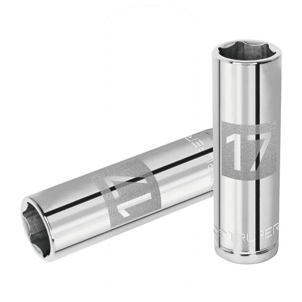 Dado largo de 17 mm, 6 puntas, cuadro 1/2', TRUPER