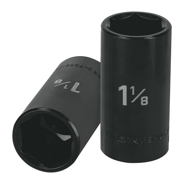 Dado largo impacto de 1-1/8', 6 puntas, cuadro 1/2', TRUPER