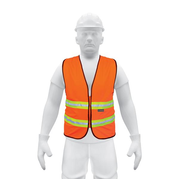 Chaleco de seguridad naranja alta visibilidad con cierre