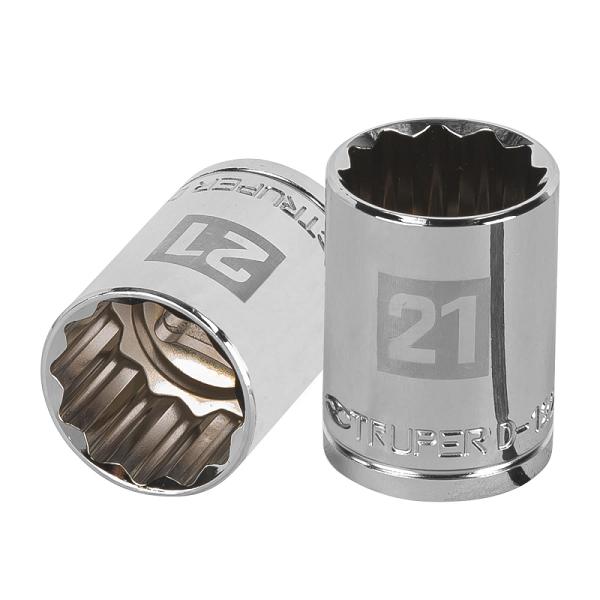 Dado de 21 mm, 12 puntas, cuadro 1/2', TRUPER