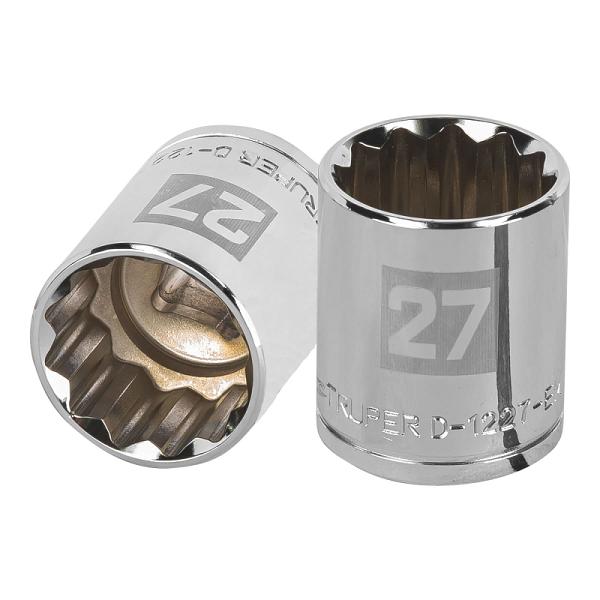 Dado de 27 mm, 12 puntas, cuadro 1/2', TRUPER