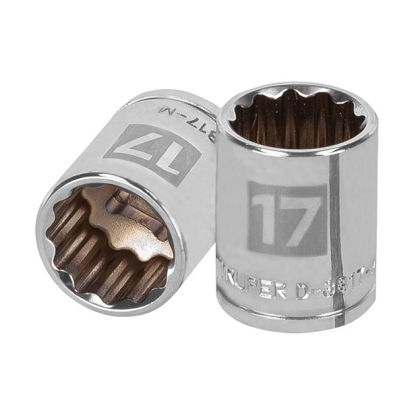 Dado de 17 mm, 12 puntas, cuadro 3/8', TRUPER