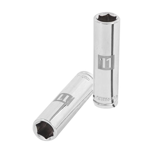 Dado largo de 11 mm, 6 puntas, cuadro 3/8', TRUPER