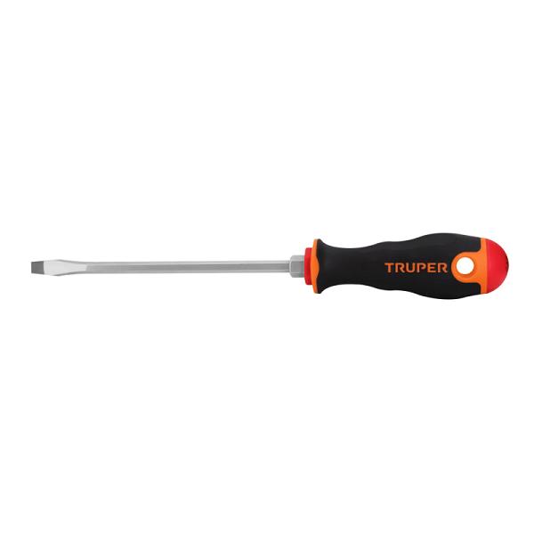 Desarmador plano 1/4' x 6' mango Comfort Grip, TRUPER