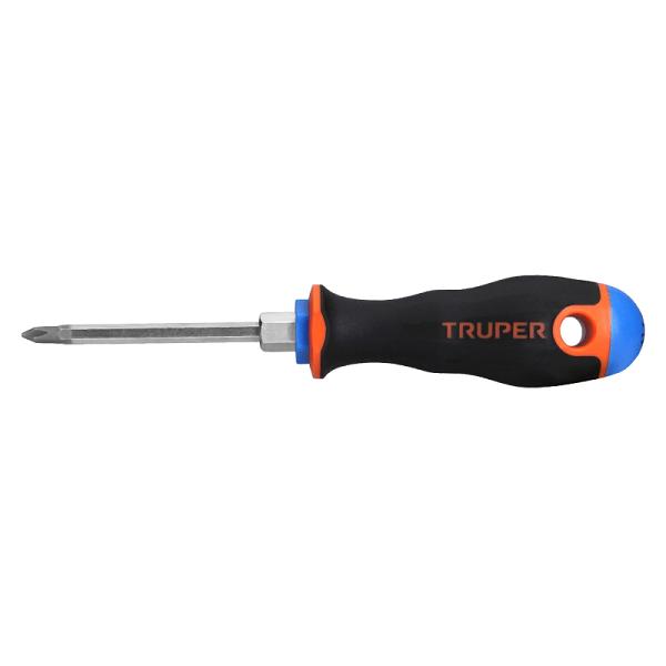Desarmador de cruz 3/16' x 3' mango Comfort Grip, TRUPER