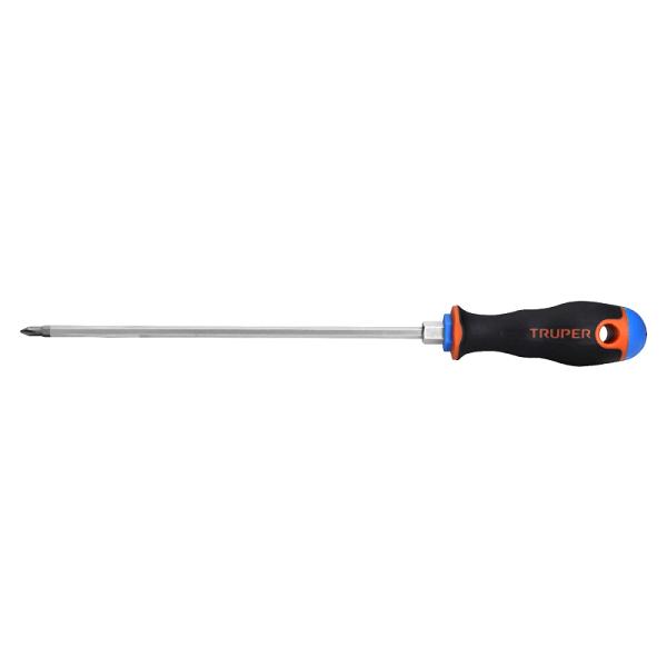 Desarmador de cruz 3/16' x 8' mango Comfort Grip, TRUPER