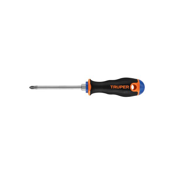 Desarmador de cruz 1/4' x 4' mango Comfort Grip, TRUPER