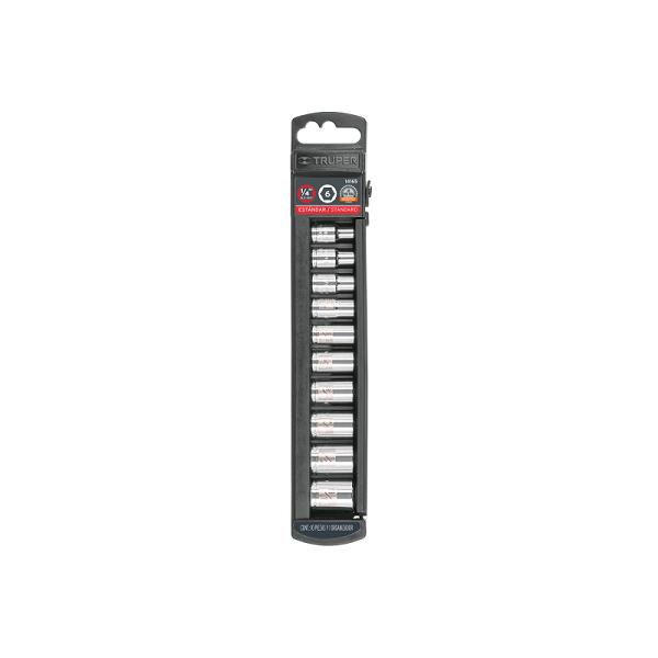 Juego de 10 dados cuadro 1/4' std, TRUPER