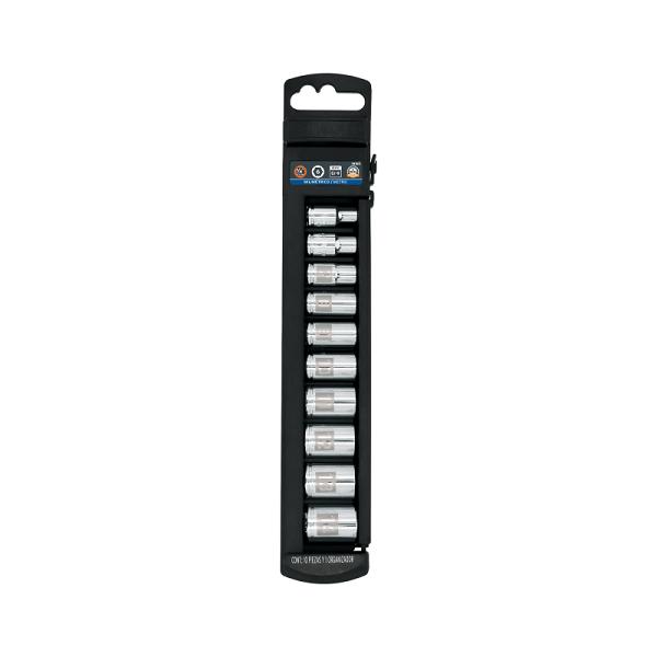 Juego de 10 dados cuadro 1/4' mm, TRUPER