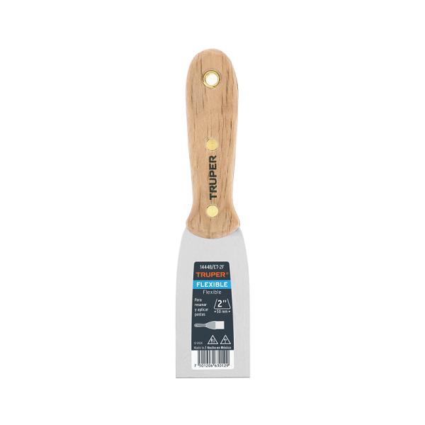Espátula flexible 2' con mango de madera, TRUPER