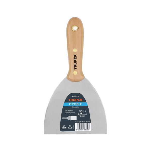 Espátula flexible 5' con mango de madera, TRUPER