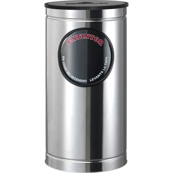 Portaextintor Cilíndrico de Acero Inoxidable Acabado Espejo para CO2 10 lb