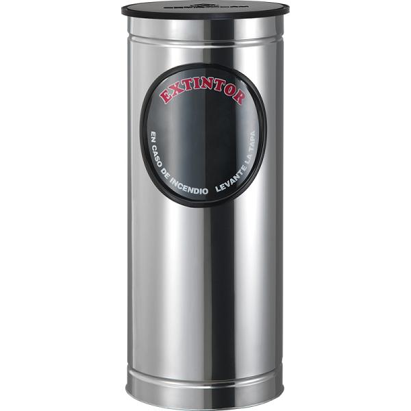 Portaextintor Cilíndrico de Acero Inoxidable con Acabado Espejo (4.5 a 9 kg)