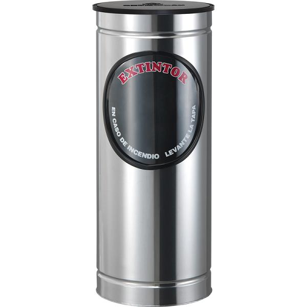Portaextintor Cilíndrico en Acero Inoxidable Espejo para CO2 de 5 lbs