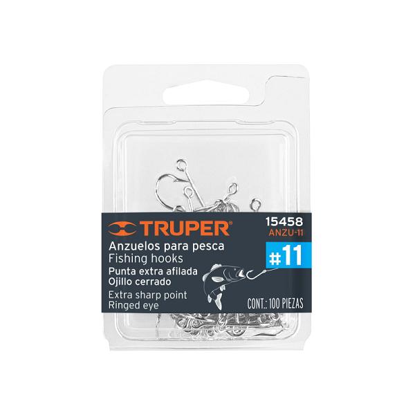 Blíster de 100 Anzuelos para Pesca # 11, Truper