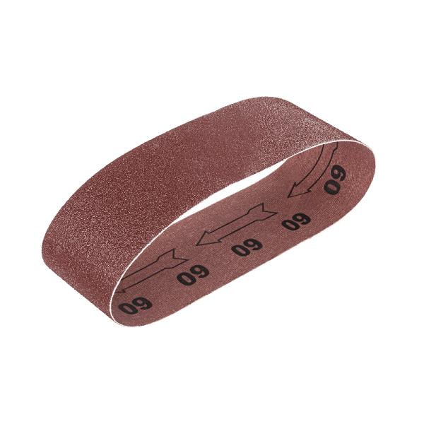 Juego de 5 Bandas de Lija de Óxido de Aluminio 3" x 21", Grano 60