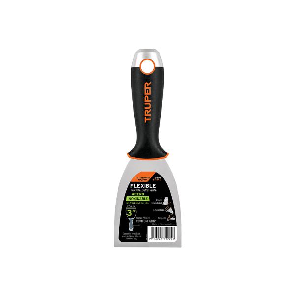 Espátula Flexible de Acero Inoxidable de 3" con Mango Comfort Grip - Línea Expert