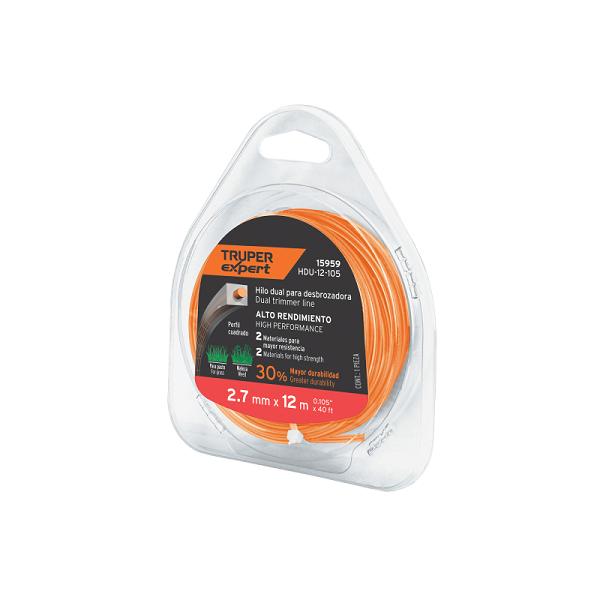 Hilo Cuadrado Dual para Desbrozadora Expert - 2.7 mm x 12 m