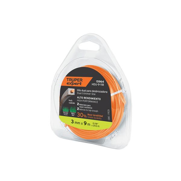 Hilo Cuadrado Dual para Desbrozadora Expert - 3 mm x 9 m