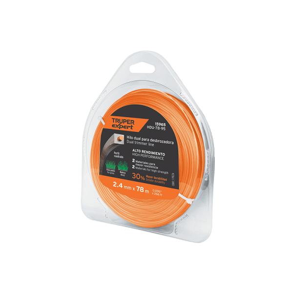 Hilo Cuadrado Dual para Desbrozadora Expert - 2.4 mm x 78 m