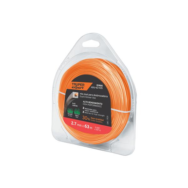 Hilo Cuadrado Dual para Desbrozadora Expert, 2.7 mm x 63 m