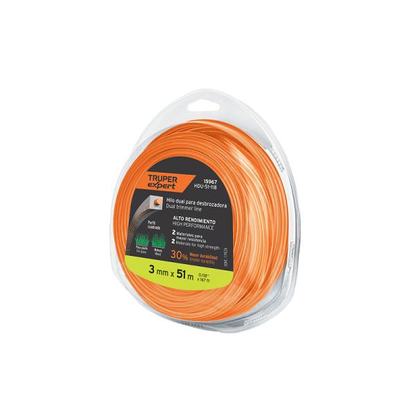 Hilo Cuadrado Dual para Desbrozadora Expert, 3 mm x 51 m