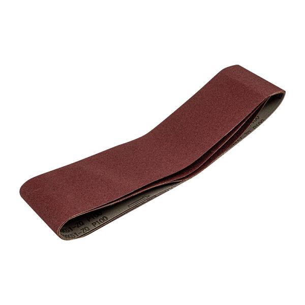 Set de 3 Bandas de Lija de 4" x 36", Grano 100 para Lijadora de Banco