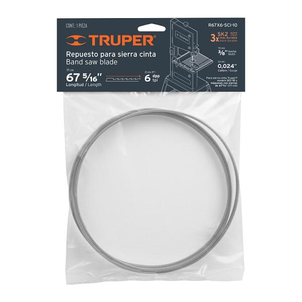 Repuesto de Sierra Cinta 67" x 6 DPP, Acero SK2 para Truper SCI-10