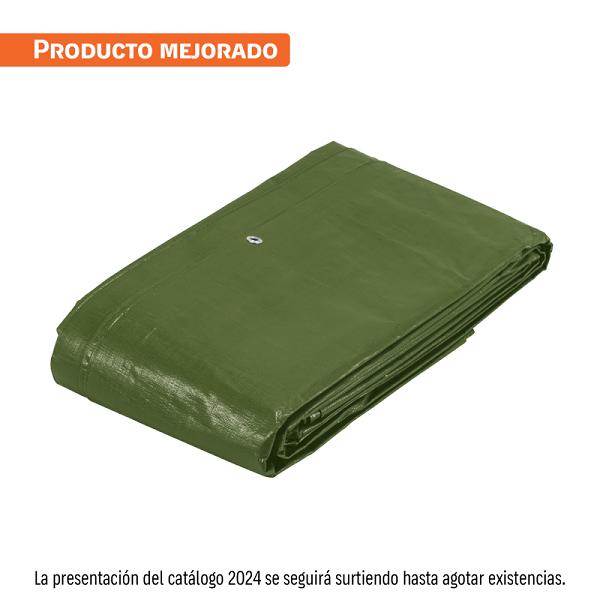 Lona de Uso Rudo Truper Expert 5 x 6 m, Verde Olivo, 240 g/m²